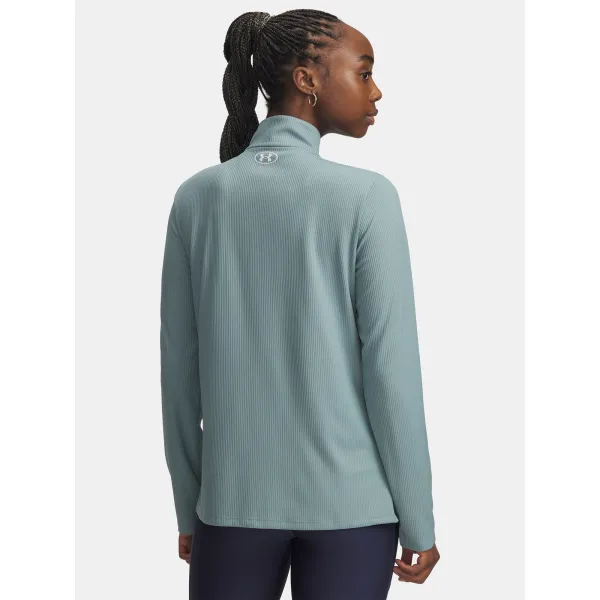  Дамска тениска UNDER ARMOUR TECH RIB 1/2 ZIP 1389857-323 ЗЕЛЕНО 