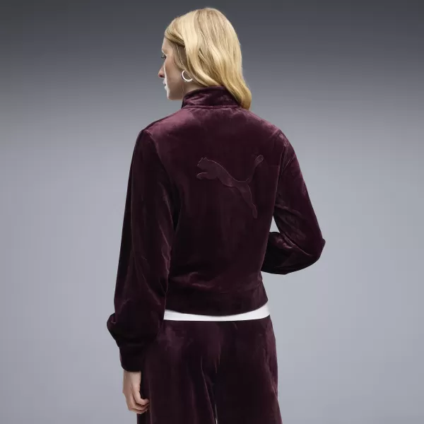  Дамско яке PUMA ESS ELEVATED VELOUR TRACKJACKET 69402124 РУБИН НОАР 