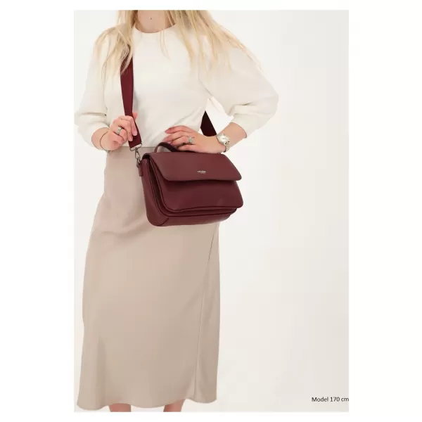  Дамска чанта CHARM LONDON Mulberry street W00404 Bordeaux red ЧЕРВЕНО БОРДО 