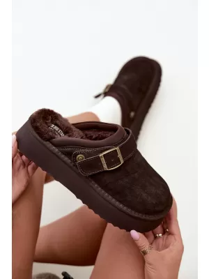 Дамски чехли BIG STAR SHOES UU274697 КАФЯВО/БЕЖОВО