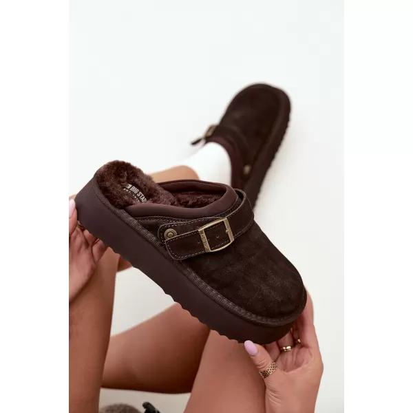  Дамски чехли BIG STAR SHOES UU274697 КАФЯВО/БЕЖОВО 