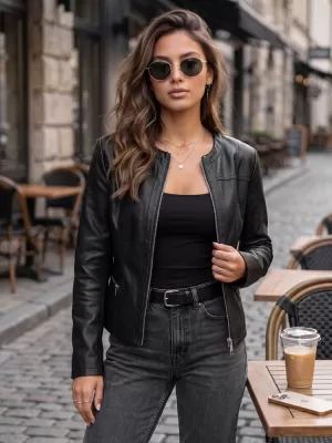 Дамско яке DSTREET TY5721 ЧЕРЕН