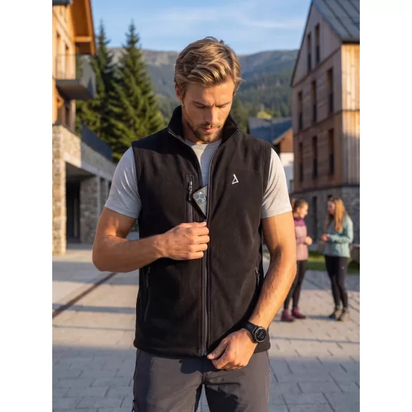  Мъжка поларена жилетка ALTISPORT ALM002525 ЧЕРЕН 