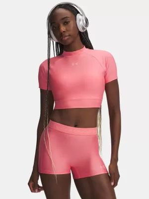 Дамска тениска UNDER ARMOUR HEATGEAR CROP MOCK SS 6010006-600 РОЗОВО