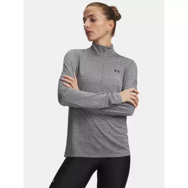  Дамска тениска UNDER ARMOUR TECH 1/2 ZIP- TWIST 1384225-709 ЗЕЛЕНО 