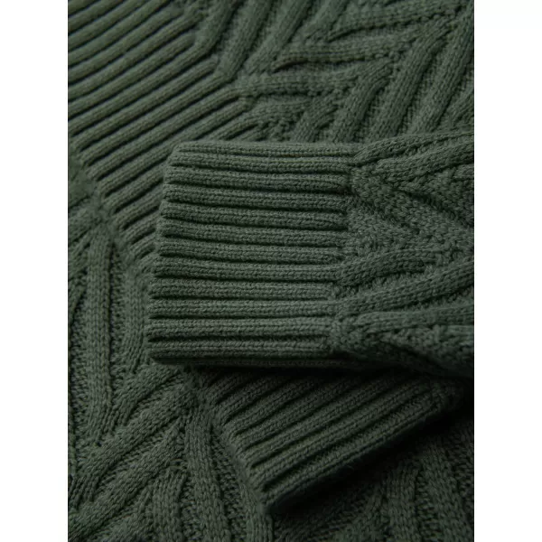  Мъжки пуловер OMBRE OM-SWSW-0190 ПРИГЛУШЕНО ЗЕЛЕНО 