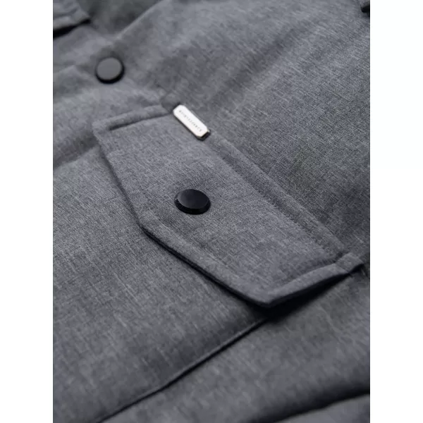  Мъжко ватирано яке OMBRE OM-JALP-0256 СИВ МЕЛАНЖ 