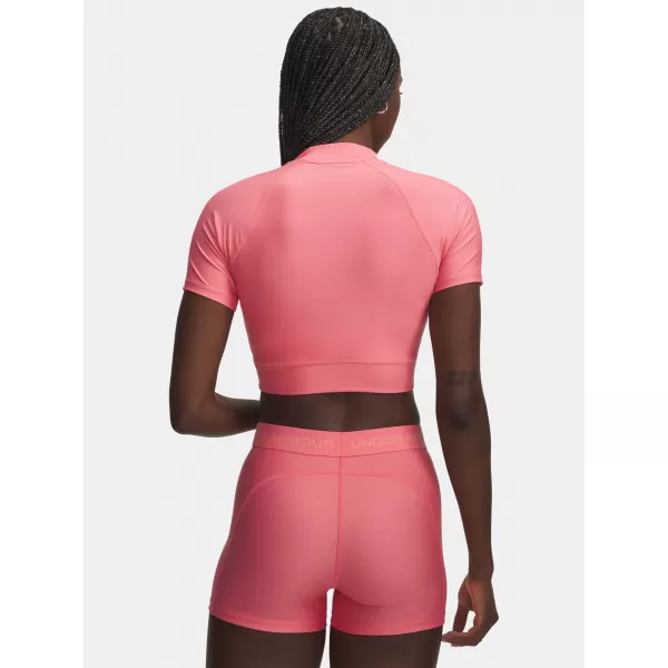  Дамска тениска UNDER ARMOUR HEATGEAR CROP MOCK SS 6010006-600 РОЗОВО 