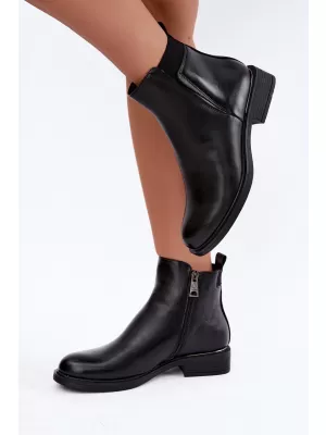 Дамски боти до глезена VINCEZA 58690 ЧЕРЕН