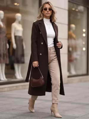Дамско палто DSTREET NY0816 КАФЯВО