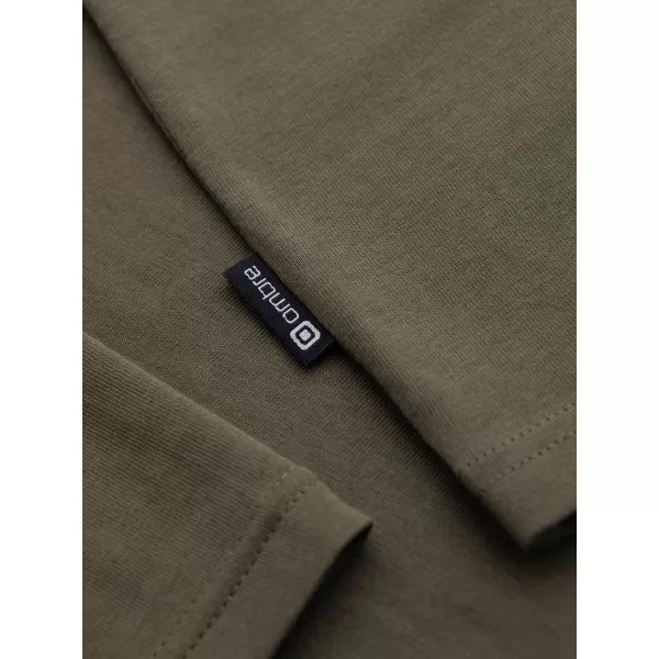  Мъжка тениска OMBRE OM-LSBL-0142 ТЪМНА МАСЛИНА 