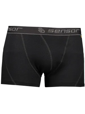 Мъжки боксерки SENSOR Double Face Merino Wool ЧЕРНА