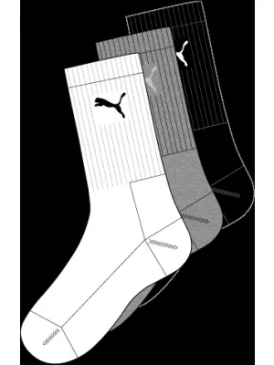 Спортни чорапи PUMA SPORT 3-PACK 88035510 БЯЛО/СИВО/ЧЕРНО