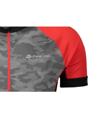 Велосипедна фланелка ALPINE PRO MARK MTSR461 СИВО/ЧЕРВЕНО