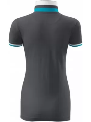 Дамска тениска с яка MALFINI PREMIUM COLLAR UP 257 СВЕТЪЛ АНТРАЦИТ