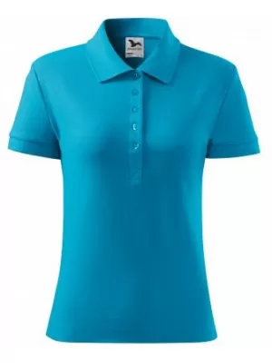 Дамска тениска с яка MALFINI COTTON 213 ТЮРКОАЗ