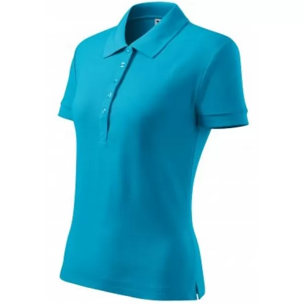  Дамска тениска с яка MALFINI COTTON 213 ТЮРКОАЗ 