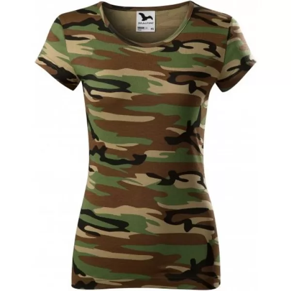  Дамска тениска MALFINI CAMO PURE 122 КАМУФЛАЖНО КАФЯВО 