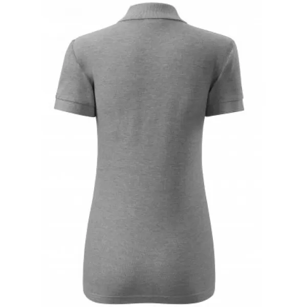  Дамска тениска с яка MALFINI COTTON 213 ТЪМНОСИВИ ОТБЛЯСЪЦИ 