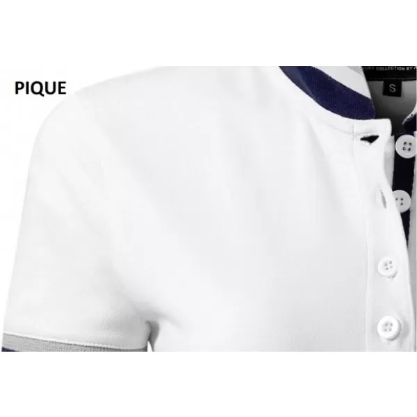  Мъжка тениска с яка MALFINI PREMIUM COLLAR UP 256 БЯЛО 