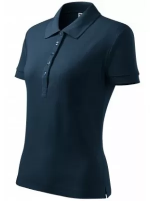 Дамска тениска с яка MALFINI COTTON 213 МОРСКО СИНЬО