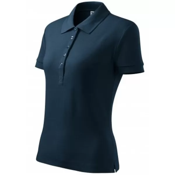  Дамска тениска с яка MALFINI COTTON 213 МОРСКО СИНЬО 