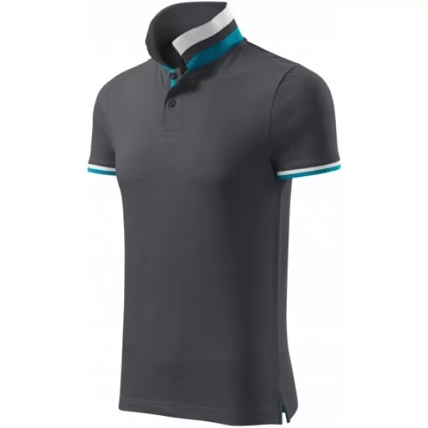  Мъжка тениска с яка MALFINI PREMIUM COLLAR UP 256 СВЕТЪЛ АНТРАЦИТ 
