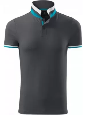 Мъжка тениска с яка MALFINI PREMIUM COLLAR UP 256 СВЕТЪЛ АНТРАЦИТ