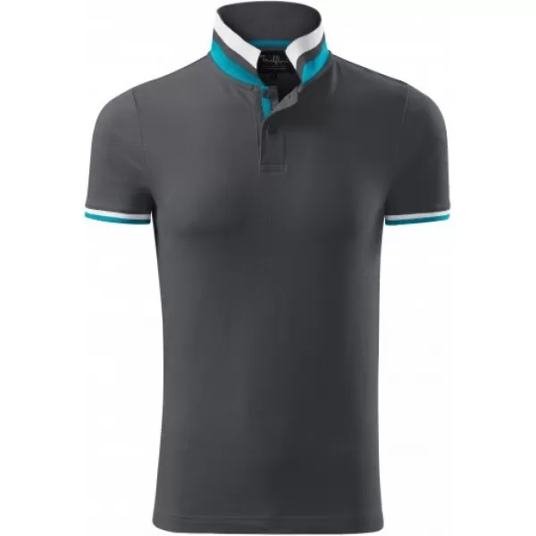  Мъжка тениска с яка MALFINI PREMIUM COLLAR UP 256 СВЕТЪЛ АНТРАЦИТ 