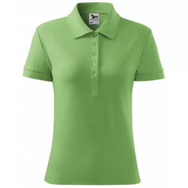  Дамска тениска с яка MALFINI COTTON 213 ТРЕВИСТО ЗЕЛЕНО 