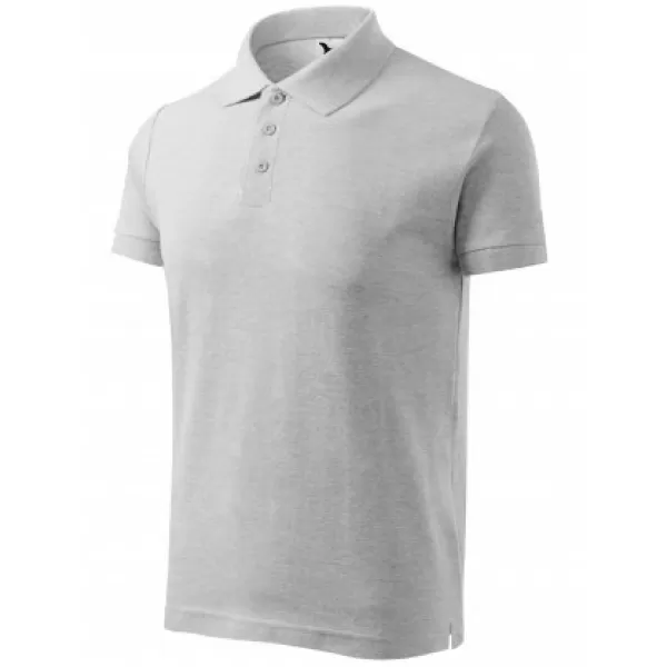  Мъжка тениска с яка MALFINI COTTON 212 СВЕТЛОСИВИ ОТБЛЯСЪЦИ 