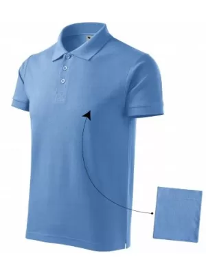 Мъжка тениска с яка MALFINI COTTON 212 НЕБЕСНО СИНЬО