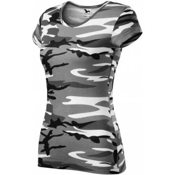  Дамска тениска MALFINI CAMO PURE 122 КАМУФЛАЖНО СИВО 