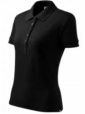 Дамска тениска с яка MALFINI COTTON 213 ЧЕРЕН
