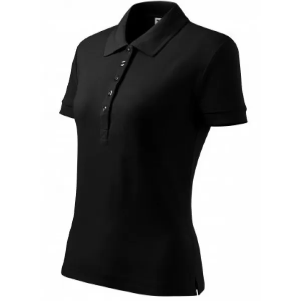  Дамска тениска с яка MALFINI COTTON 213 ЧЕРЕН 