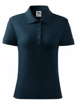 Дамска тениска с яка MALFINI COTTON 213 МОРСКО СИНЬО