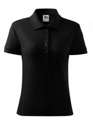 Дамска тениска с яка MALFINI COTTON 213 ЧЕРЕН