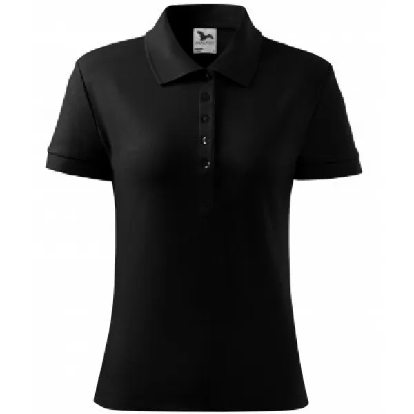  Дамска тениска с яка MALFINI COTTON 213 ЧЕРЕН 
