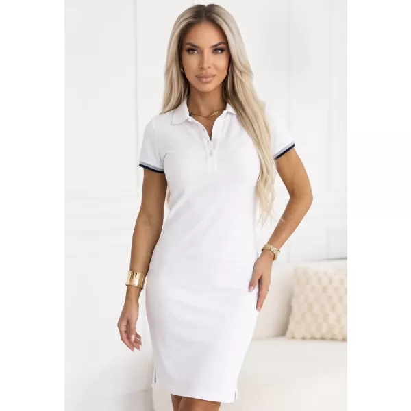  Дамска рокля с яка MALFINI PREMIUM DRESS UP 271 БЯЛО 