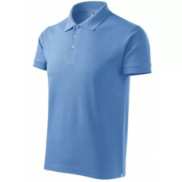  Мъжка тениска с яка MALFINI COTTON 212 НЕБЕСНО СИНЬО 