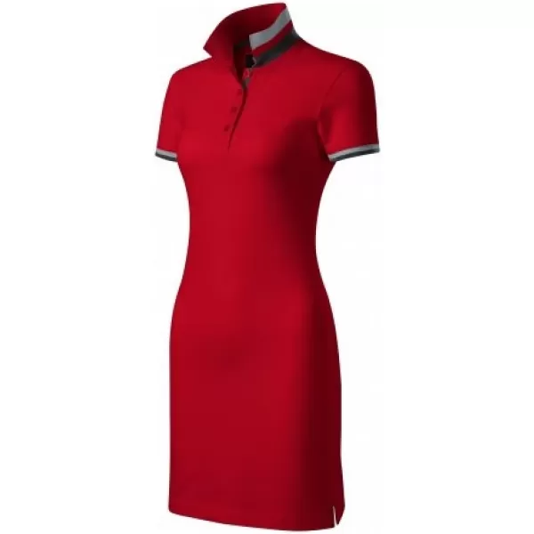  Дамска рокля с яка MALFINI PREMIUM DRESS UP 271 ЧЕРВЕНА ФОРМУЛА 