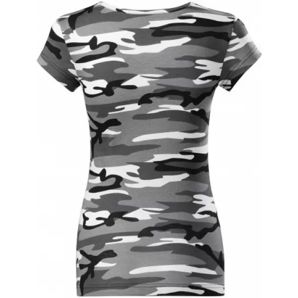  Дамска тениска MALFINI CAMO PURE 122 КАМУФЛАЖНО СИВО 