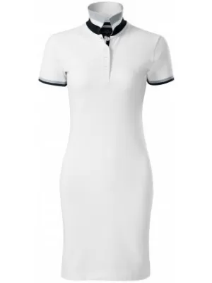 Дамска рокля с яка MALFINI PREMIUM DRESS UP 271 БЯЛО