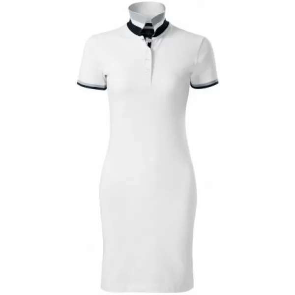  Дамска рокля с яка MALFINI PREMIUM DRESS UP 271 БЯЛО 