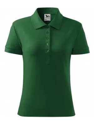 Дамска тениска с яка MALFINI COTTON 213 БУТИЛКА ЗЕЛЕНО