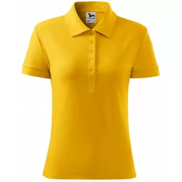  Дамска тениска с яка MALFINI COTTON 213 КЕХЛИБАР 