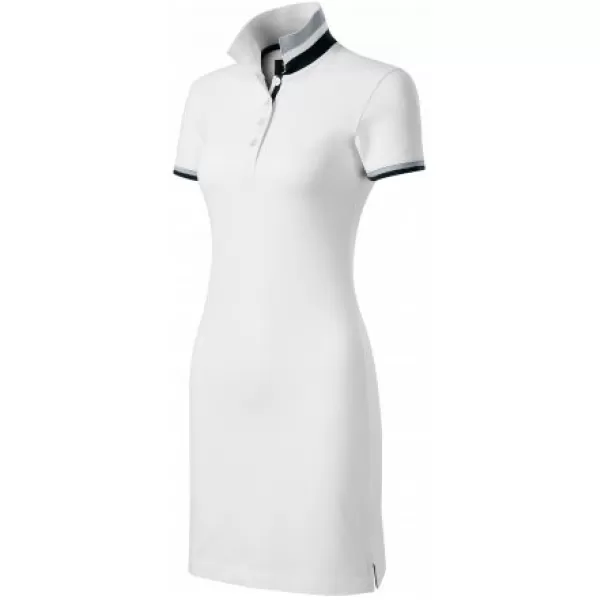  Дамска рокля с яка MALFINI PREMIUM DRESS UP 271 БЯЛО 