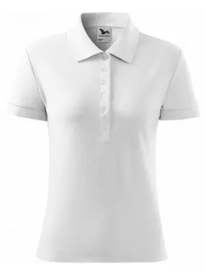 Дамска тениска с яка MALFINI COTTON 213 БЯЛО