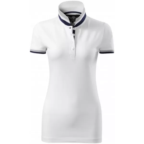  Дамска тениска с яка MALFINI PREMIUM COLLAR UP 257 БЯЛО 