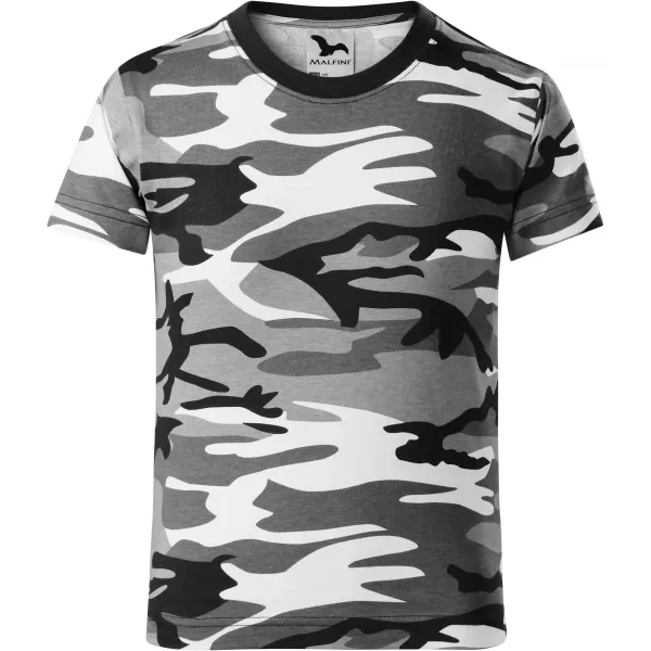  Детска тениска MALFINI CAMOUFLAGE 149 КАМУФЛАЖНО СИВО 